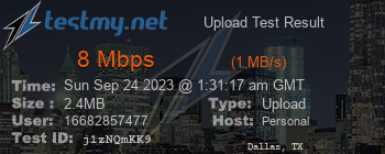 Speed Test Result