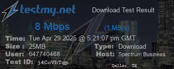Speed Test Result
