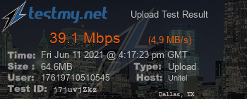 Speed Test Result