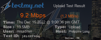 Speed Test Result