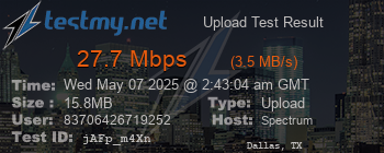 Speed Test Result