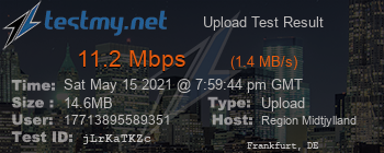 Speed Test Result