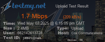 Speed Test Result