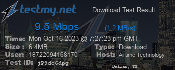 Speed Test Result