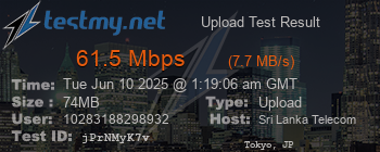 Speed Test Result