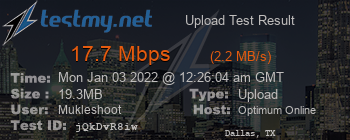 Speed Test Result