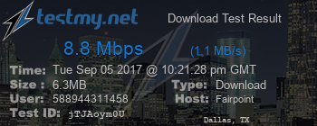 Speed Test Result