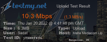 Speed Test Result