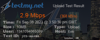 Speed Test Result