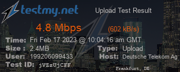 Speed Test Result