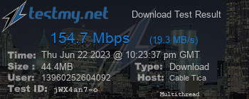 Speed Test Result
