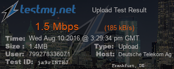 Speed Test Result