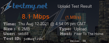 Speed Test Result