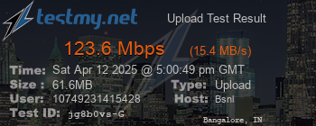 Speed Test Result