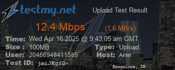 Speed Test Result