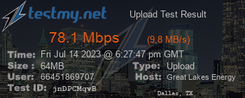 Speed Test Result