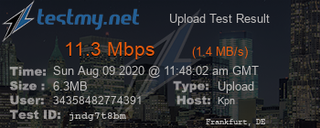 Speed Test Result