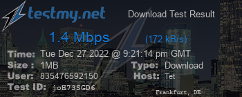 Speed Test Result