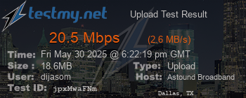 Speed Test Result