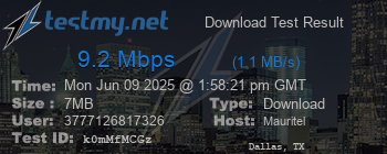 Speed Test Result