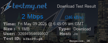 Speed Test Result