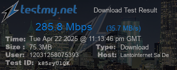 Speed Test Result