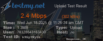 Speed Test Result