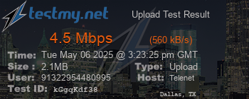 Speed Test Result