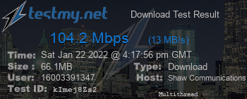 Speed Test Result