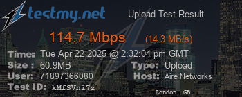 Speed Test Result