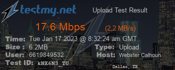 Speed Test Result