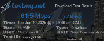 Speed Test Result