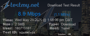 Speed Test Result