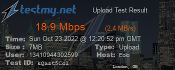 Speed Test Result