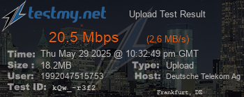 Speed Test Result