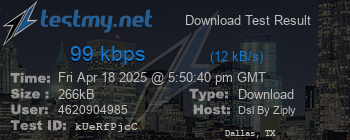 Speed Test Result