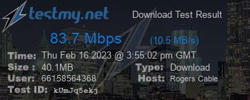 Speed Test Result