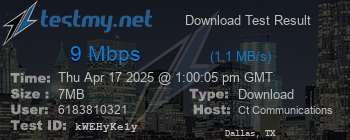 Speed Test Result