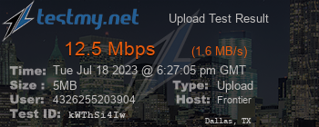 Speed Test Result