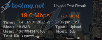 Speed Test Result