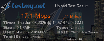 Speed Test Result