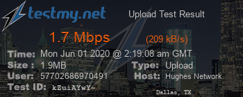 Speed Test Result