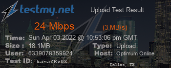 Speed Test Result