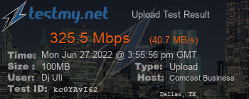 Speed Test Result