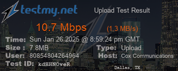 Speed Test Result