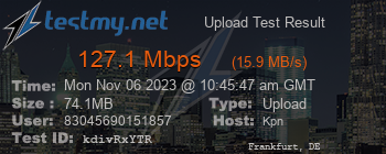 Speed Test Result