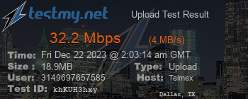 Speed Test Result