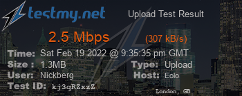 Speed Test Result