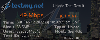 Speed Test Result