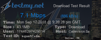 Speed Test Result